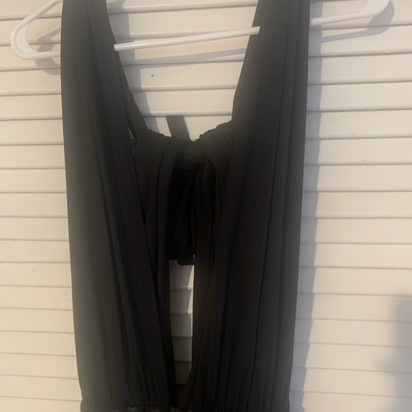 B-Sharp black, lace shirt with bow-tie, halter top Size Medium - Picture 5 of 6